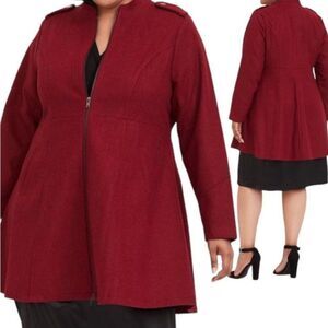 Torrid Wool Coat Fit Flare Womens Corpcore Classic Minimalist Career Cas…